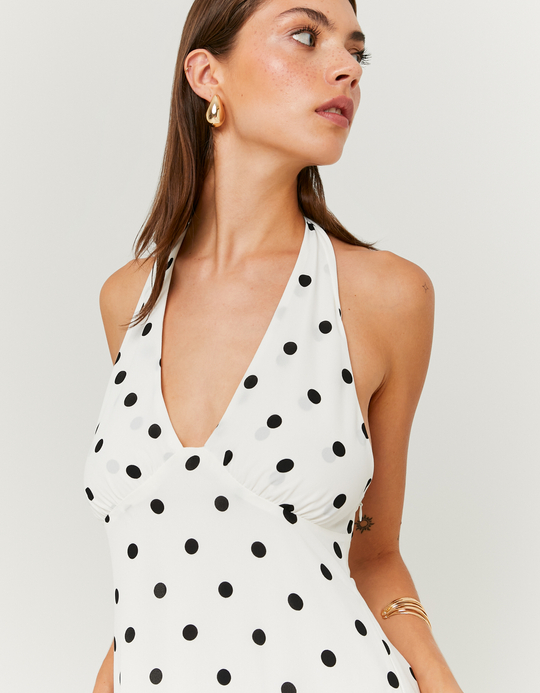 TALLY WEiJL, Weisses Minikleid mit schwarzen Tupfen for Women