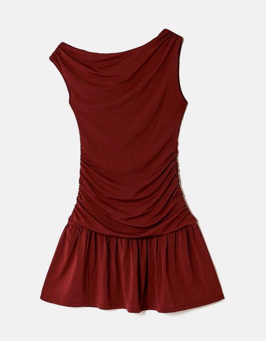 TALLY WEiJL, Rotes asymmetrisches gerafftes Minikleid for Women