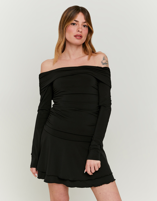 TALLY WEiJL, Robe Noire Courte Épaules Dénudées for Women