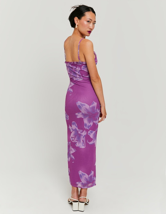 TALLY WEiJL, Langes Lila Kleid mit Blumen for Women