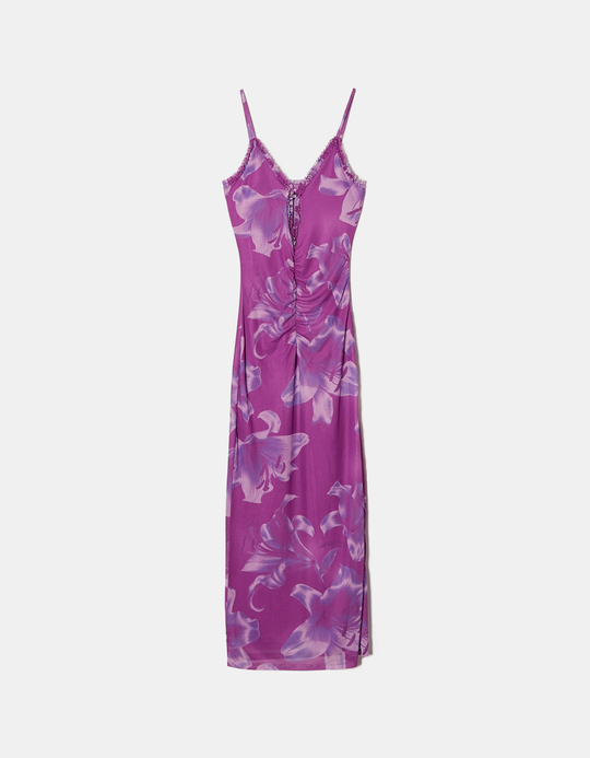 TALLY WEiJL, Langes Lila Kleid mit Blumen for Women