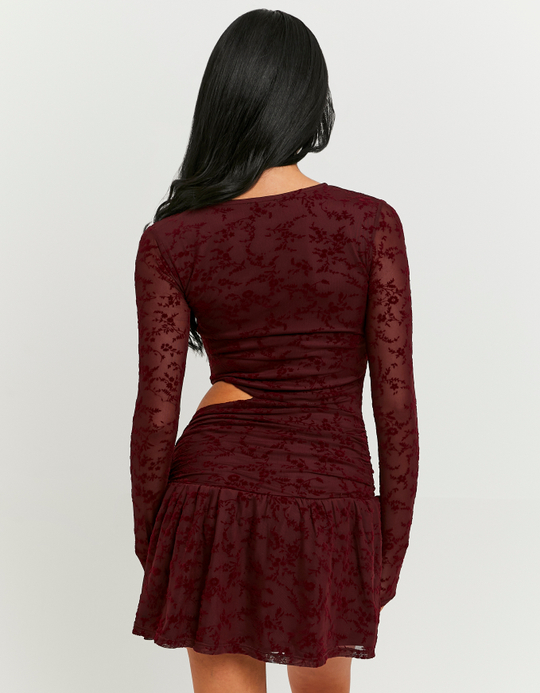 TALLY WEiJL, Burgunderfarbenes Blumen-Minikleid for Women