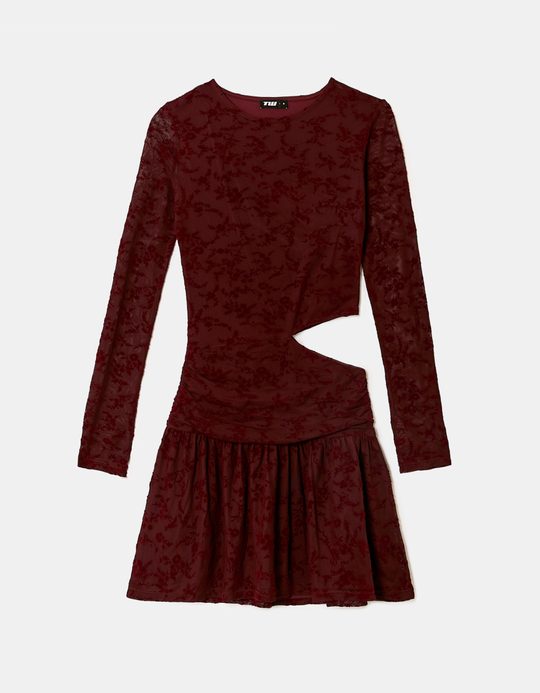 TALLY WEiJL, Burgunderfarbenes Blumen-Minikleid for Women