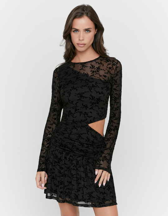 TALLY WEiJL, Schwarzes Spitzen Minikleid mit Cut Out for Women