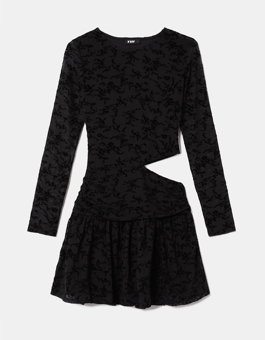TALLY WEiJL, Schwarzes Spitzen Minikleid mit Cut Out for Women