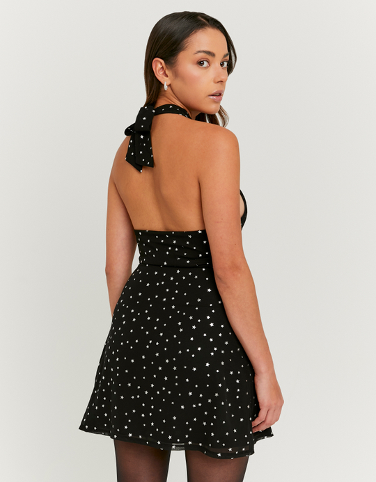 TALLY WEiJL, Black Star-Print Halter Dress for Women