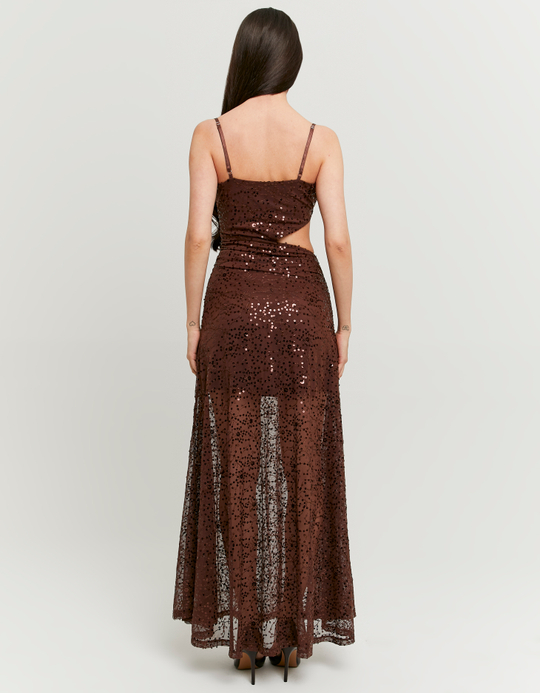 TALLY WEiJL, Braunes Pailletten Maxikleid for Women