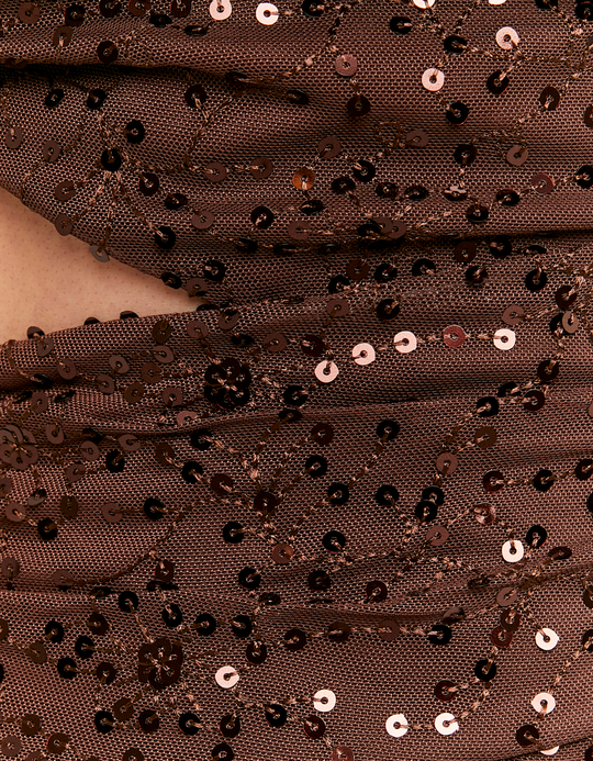 TALLY WEiJL, Braunes Pailletten Maxikleid for Women
