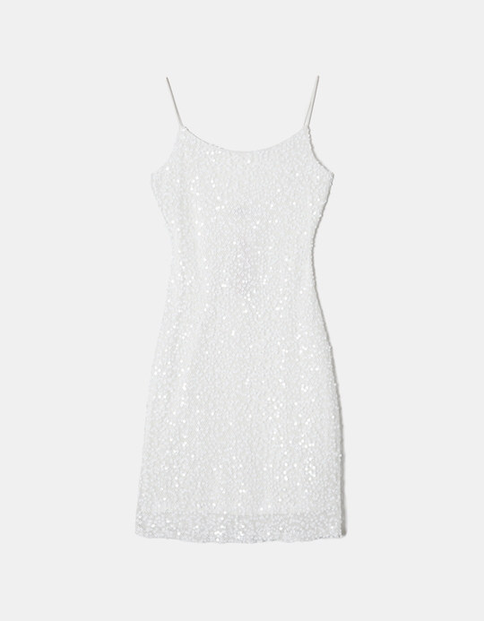 TALLY WEiJL, Weisses Mini-Kleid mit Pailletten for Women