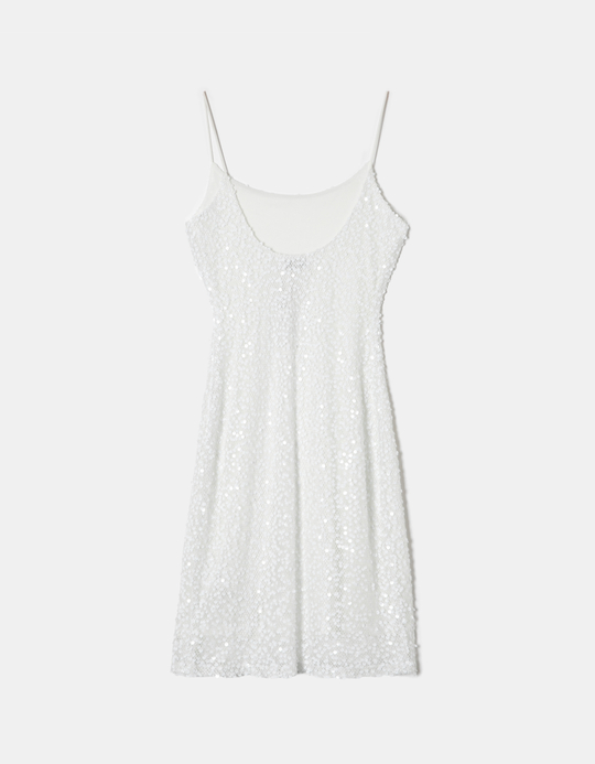 TALLY WEiJL, Weisses Mini-Kleid mit Pailletten for Women