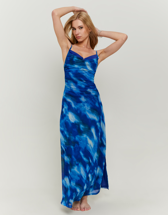 TALLY WEiJL, Blue Printed Long Dress for Women