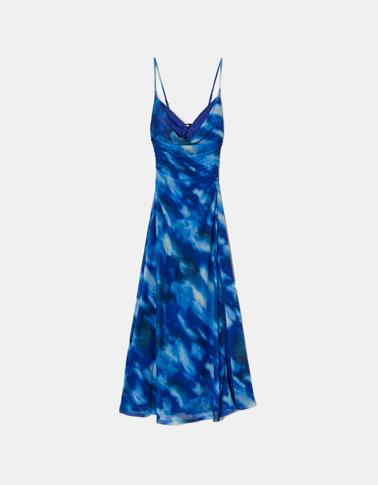 TALLY WEiJL, Blue Printed Long Dress for Women