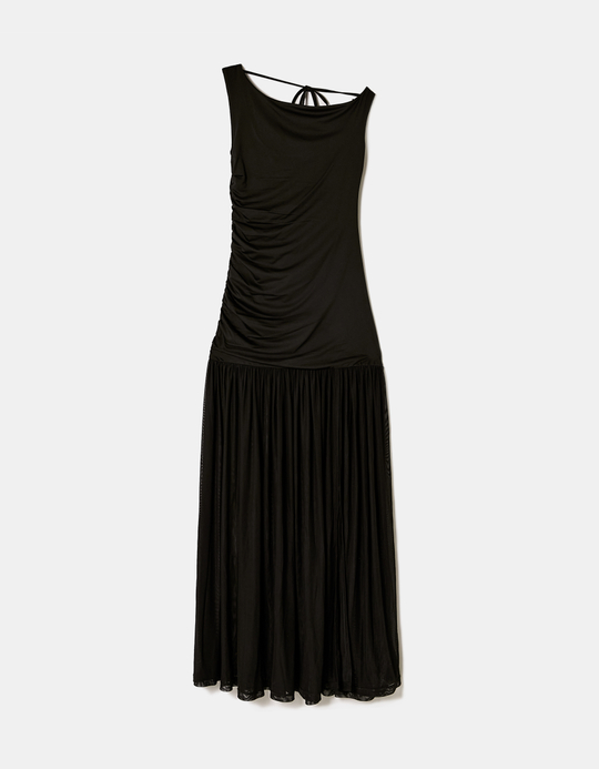 TALLY WEiJL, Black Maxi Dress with Side Slit for Women
