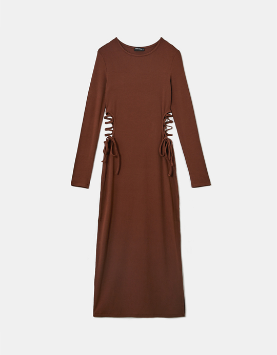 TALLY WEiJL, Robe Longue Marron à Découpes for Women