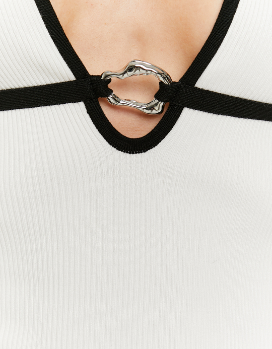 TALLY WEiJL, Vestito A-line Bianco in Maglia for Women