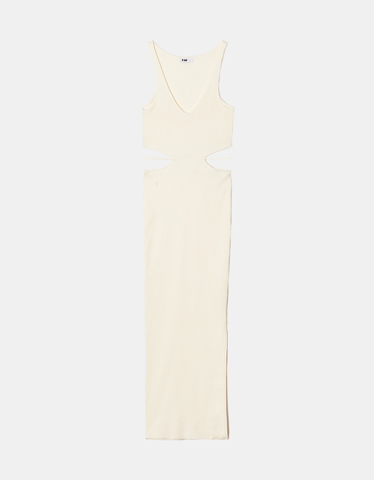 TALLY WEiJL, Weißes Strickkleid mit Lace Up for Women
