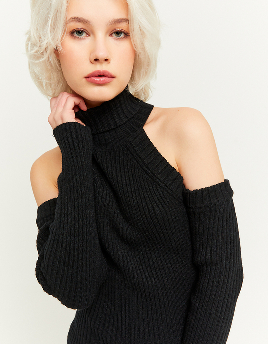 TALLY WEiJL, Robe Courte Noire Côtelée for Women