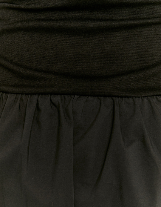 TALLY WEiJL, Black Bodycon Dress with Bandeau and Balloon Skirt for Women