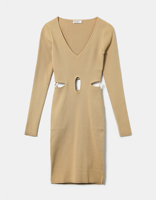 TALLY WEiJL, Beige Cut Out Midi Dresses for Women