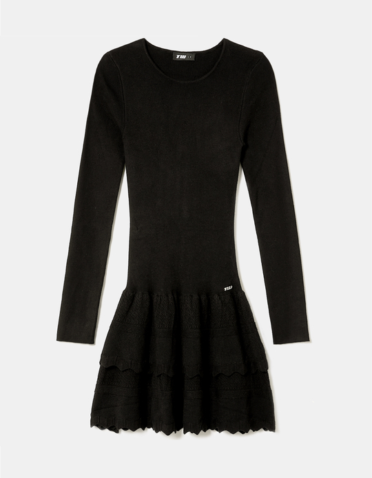 TALLY WEiJL, Black Ruffle Mini Dress for Women