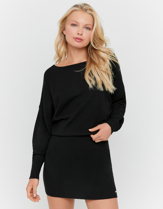TALLY WEiJL, Black Asymmetric Mini Dress for Women