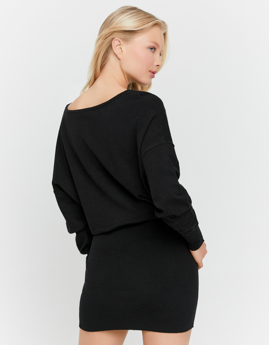 TALLY WEiJL, Black Asymmetric Mini Dress for Women