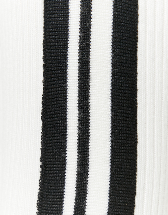 TALLY WEiJL, Vestito Corto Bianco in Maglia con Maniche a Righe for Women
