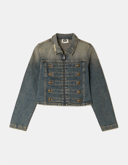 TALLY WEiJL, Blue Cropped Denim Jacket for Women