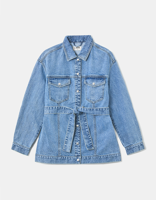 TALLY WEiJL, Blue Denim Jacket with Belt for Women