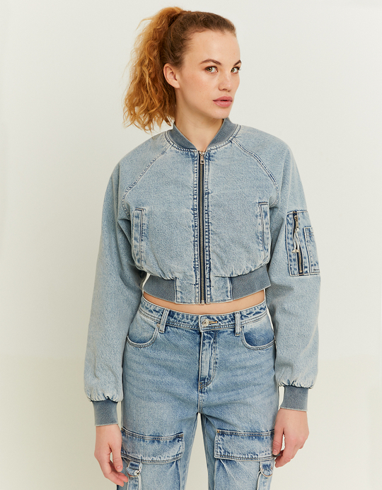 TALLY WEiJL, Giacca Bomber Corta in Denim for Women