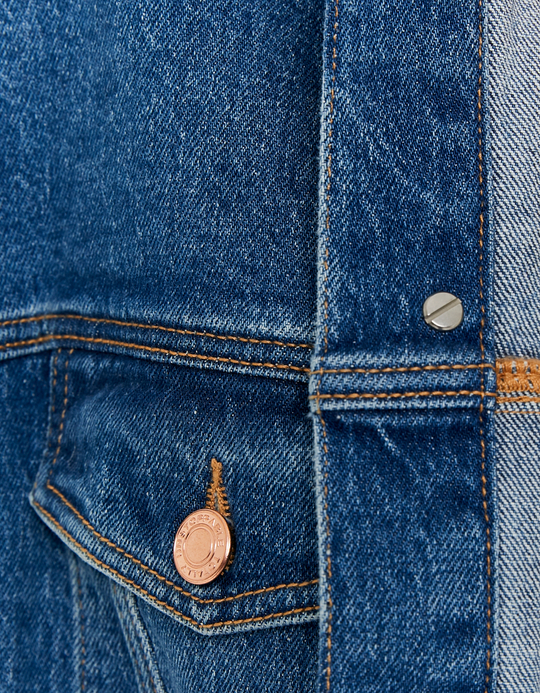 TALLY WEiJL, Blue Denim Jacket with Detachable Buttons for Women