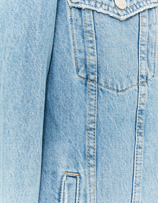 TALLY WEiJL, Veste en Jean avec Fausse Fourrure Bleue for Women
