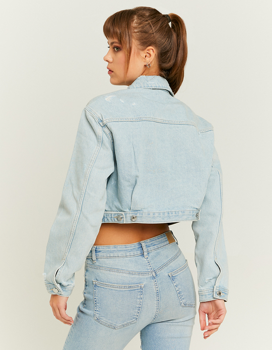 TALLY WEiJL, Blue Cropped Denim Jacket for Women