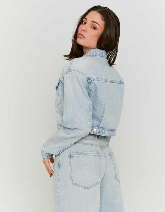 TALLY WEiJL, Blue Cropped Denim Jacket for Women