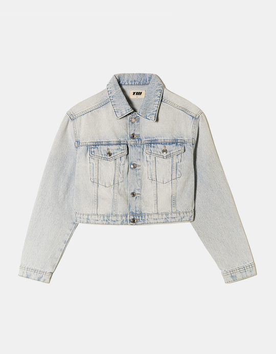 TALLY WEiJL, Blue Cropped Denim Jacket for Women