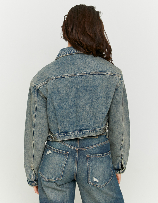 TALLY WEiJL, Blaue Cropped Denim Jacke for Women