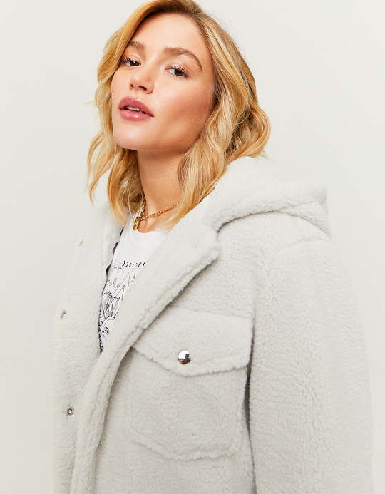 TALLY WEiJL, Veste Courte en Fausse Fourrure Grise for Women