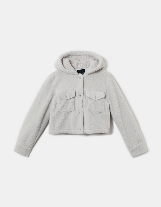 TALLY WEiJL, Veste Courte en Fausse Fourrure Grise for Women