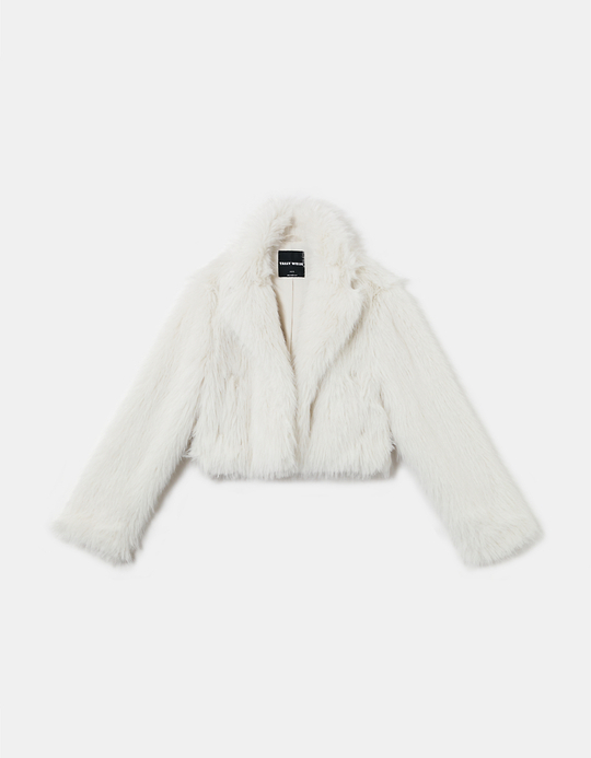 TALLY WEiJL, Veste Fausse Fourrure Blanche for Women