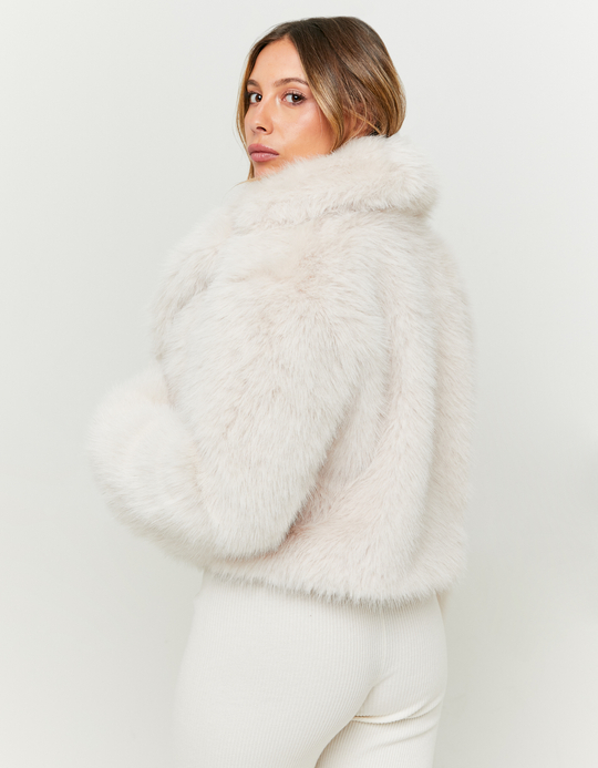 TALLY WEiJL, Veste Blanche Courte en Fausse Fourrure for Women