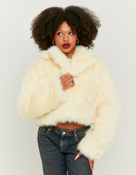 TALLY WEiJL, Giacca in Finta Pelliccia Gialla Extra Fluffy for Women