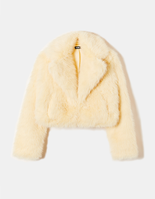 TALLY WEiJL, Giacca in Finta Pelliccia Gialla Extra Fluffy for Women