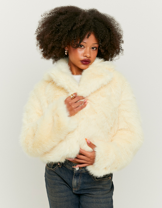 TALLY WEiJL, Giacca in Finta Pelliccia Gialla Extra Fluffy for Women