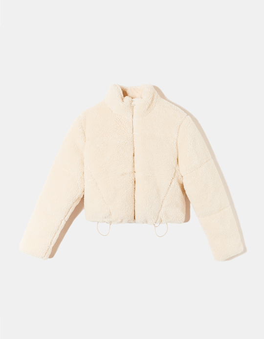 TALLY WEiJL, White Sherpa Padded Jacket for Women