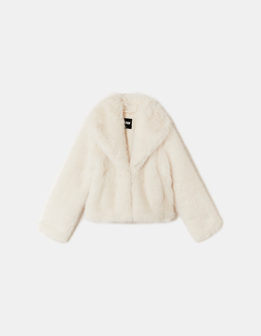 TALLY WEiJL, Beige Faux Fur Jacket for Women