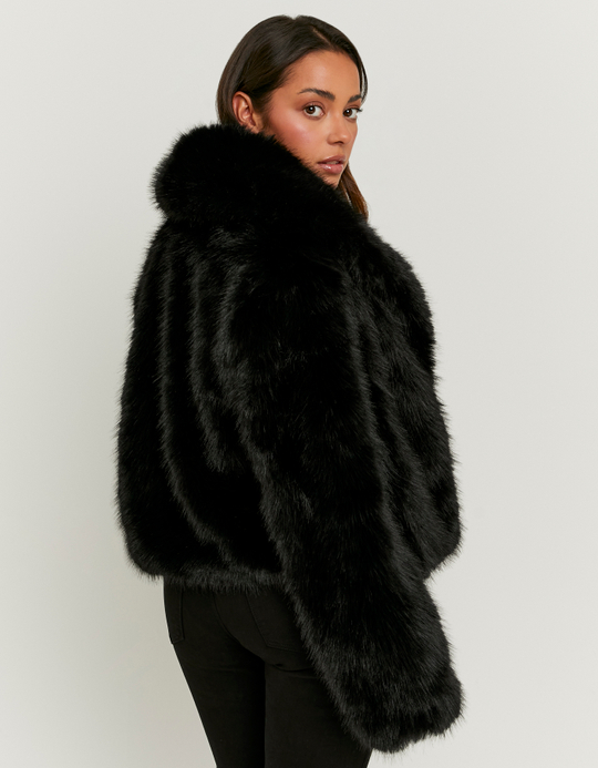 TALLY WEiJL, Veste Noire en Fausse Fourrure for Women