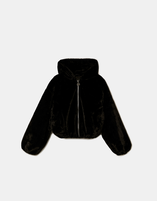 TALLY WEiJL, Schwarze Jacke aus Kunstfell for Women