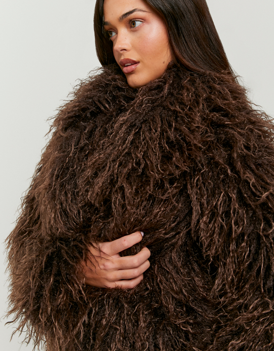 TALLY WEiJL, Veste Marron en Fausse Fourrure for Women