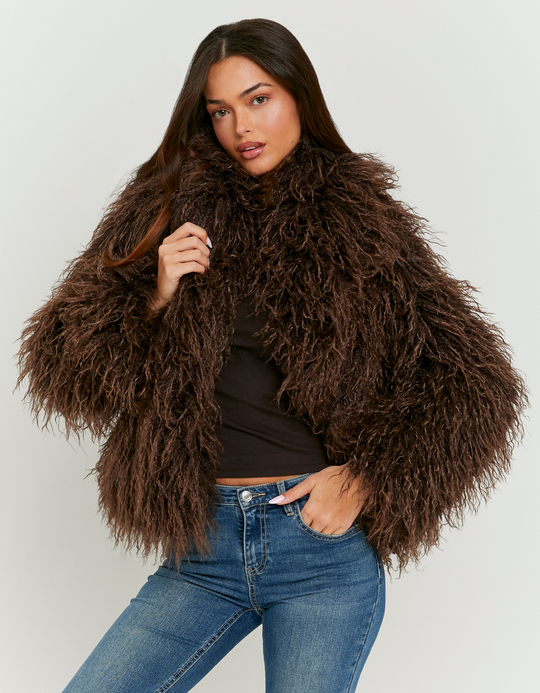 TALLY WEiJL, Veste Marron en Fausse Fourrure for Women
