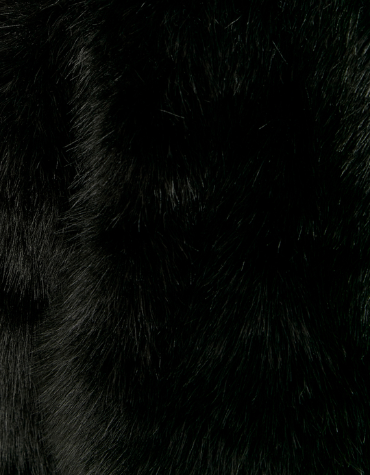 TALLY WEiJL, Black Cropped Faux Fur Jacket for Women